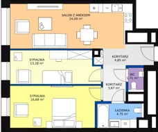 3 pokoje, apartament 68,54 m², piętro 18, oferta nr B-18-142B, ATAL Olimpijska, Katowice, Bogucice, ul. Olimpijska / al. Korfantego