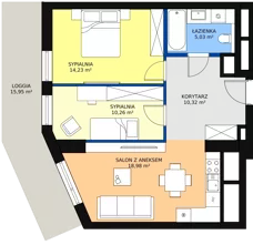 3 pokoje, apartament 58,28 m², piętro 2, oferta nr B-02-11B, ATAL Olimpijska, Katowice, Bogucice, ul. Olimpijska / al. Korfantego