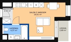 1 pokój, apartament 25,47 m², piętro 3, oferta nr C-03-19C, ATAL Olimpijska, Katowice, Bogucice, ul. Olimpijska / al. Korfantego