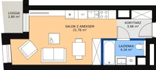 1 pokój, apartament 29,66 m², piętro 2, oferta nr C-02-10C, ATAL Olimpijska, Katowice, Bogucice, ul. Olimpijska / al. Korfantego