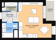 1 pokój, apartament 31,48 m², piętro 2, oferta nr C-02-07C, ATAL Olimpijska, Katowice, Bogucice, ul. Olimpijska / al. Korfantego