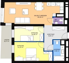 3 pokoje, apartament 70,03 m², piętro 2, oferta nr C-02-13C, ATAL Olimpijska, Katowice, Bogucice, ul. Olimpijska / al. Korfantego
