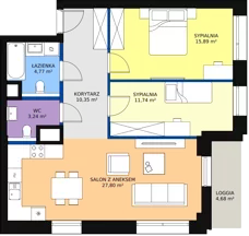 3 pokoje, apartament 73,45 m², piętro 2, oferta nr C-02-08C, ATAL Olimpijska, Katowice, Bogucice, ul. Olimpijska / al. Korfantego