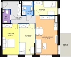 4 pokoje, mieszkanie 72,87 m², piętro 1, oferta nr B1-10, Galaktyczna, Gdańsk, Osowa, ul. Galaktyczna