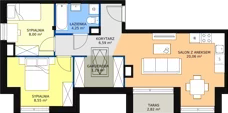 3 pokoje, mieszkanie 47,46 m², piętro 3, oferta nr B1-21, Galaktyczna, Gdańsk, Osowa, ul. Galaktyczna