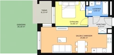 2 pokoje, mieszkanie 43,10 m², piętro 1, oferta nr A.1.6, ATAL Symbioza, Gdynia, Cisowa, ul. Kcyńska