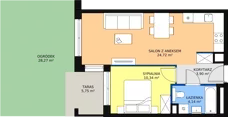 2 pokoje, mieszkanie 43,10 m², piętro 1, oferta nr A.1.6, ATAL Symbioza, Gdynia, Cisowa, ul. Kcyńska