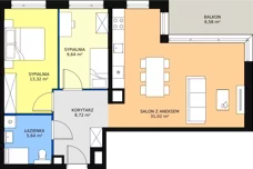 3 pokoje, mieszkanie 68,34 m², piętro 3, oferta nr A.3.2, ATAL Symbioza, Gdynia, Cisowa, ul. Kcyńska