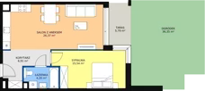 2 pokoje, mieszkanie 52,95 m², piętro 3, oferta nr B2.3.2, ATAL Symbioza, Gdynia, Cisowa, ul. Kcyńska