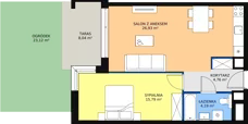 2 pokoje, mieszkanie 52,95 m², piętro 3, oferta nr B2.3.2, ATAL Symbioza, Gdynia, Cisowa, ul. Kcyńska