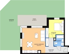 2 pokoje, mieszkanie 48,99 m², parter, oferta nr B2.0.6, ATAL Symbioza, Gdynia, Cisowa, ul. Kcyńska