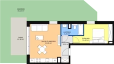 2 pokoje, mieszkanie 42,08 m², parter, oferta nr B2.0.7, ATAL Symbioza, Gdynia, Cisowa, ul. Kcyńska