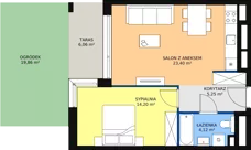 2 pokoje, mieszkanie 46,96 m², piętro 2, oferta nr C2.2.2, ATAL Symbioza, Gdynia, Cisowa, ul. Kcyńska