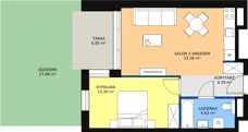 2 pokoje, mieszkanie 44,58 m², parter, oferta nr D.0.4, ATAL Symbioza, Gdynia, Cisowa, ul. Kcyńska