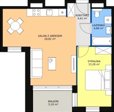 2 pokoje, mieszkanie 51,35 m², piętro 2, oferta nr D.2.4, ATAL Symbioza, Gdynia, Cisowa, ul. Kcyńska