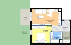 2 pokoje, mieszkanie 45,13 m², parter, oferta nr 6D-0-3, Naramowice Odnova II, Poznań, Naramowice, ul. Bielicowa