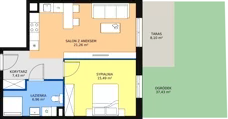 2 pokoje, mieszkanie 50,66 m², piętro 1, oferta nr 5A-1-2, Naramowice Odnova II, Poznań, Naramowice, ul. Bielicowa