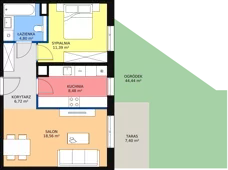 2 pokoje, mieszkanie 49,95 m², parter, oferta nr 7C-0-2, Naramowice Odnova II, Poznań, Naramowice, ul. Bielicowa