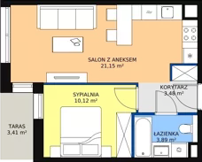 2 pokoje, mieszkanie 38,64 m², parter, oferta nr 7C-0-6, Naramowice Odnova II, Poznań, Naramowice, ul. Bielicowa