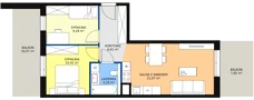 3 pokoje, mieszkanie 51,68 m², piętro 1, oferta nr 8C-1-7, Naramowice Odnova II, Poznań, Naramowice, ul. Bielicowa