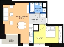 2 pokoje, apartament 52,89 m², piętro 1, oferta nr a.1.1.01, ATAL SKY+ II, Katowice, Wełnowiec-Józefowiec, Wełnowiec, al. Wojciecha Korfantego 93-99