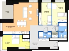 4 pokoje, apartament 113,64 m², piętro 1, oferta nr a.2.1.06, ATAL SKY+ II, Katowice, Wełnowiec-Józefowiec, Wełnowiec, al. Wojciecha Korfantego 93-99