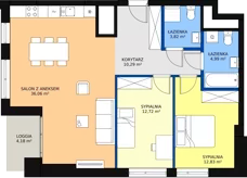 3 pokoje, apartament 83,65 m², piętro 8, oferta nr a.2.8.05, ATAL SKY+ II, Katowice, Wełnowiec-Józefowiec, Wełnowiec, al. Wojciecha Korfantego 93-99