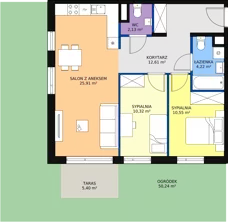 3 pokoje, mieszkanie 65,81 m², piętro 1, oferta nr B.01.1.09, Warszawska 58A, Warszawa, Ursus, Niedźwiadek, ul. Warszawska 58a