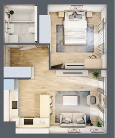 2 pokoje, mieszkanie 40,28 m², piętro 2, oferta nr 5.02.B09, Ogrody Andersa, Gliwice, Wojska Polskiego, ul. Leopolda Okulickiego