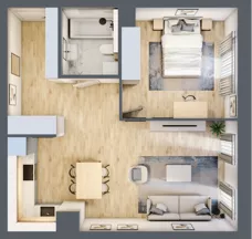 2 pokoje, mieszkanie 52,76 m², piętro 4, oferta nr 5.04.B19, Ogrody Andersa, Gliwice, Wojska Polskiego, ul. Leopolda Okulickiego