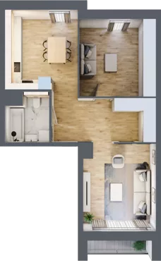 1 pokój, mieszkanie 56,74 m², piętro 4, oferta nr 5.04.B22, Ogrody Andersa, Gliwice, Wojska Polskiego, ul. Leopolda Okulickiego