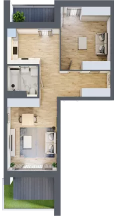 1 pokój, mieszkanie 55,60 m², parter, oferta nr 5.00.D01, Ogrody Andersa, Gliwice, Wojska Polskiego, ul. Leopolda Okulickiego