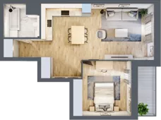 2 pokoje, mieszkanie 52,49 m², piętro 1, oferta nr 5.01.E06, Ogrody Andersa, Gliwice, Wojska Polskiego, ul. Leopolda Okulickiego