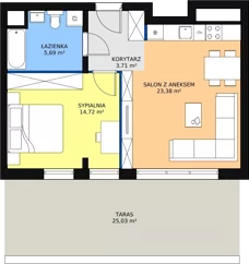 2 pokoje, apartament 47,45 m², piętro 10, oferta nr H1-B-10-5, Heyki City ATAL, Szczecin, Prawobrzeże, Międzyodrze, ul. Leona Heyki
