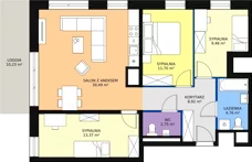 4 pokoje, apartament 83,31 m², piętro 2, oferta nr H1-A-2-8, Heyki City ATAL, Szczecin, Prawobrzeże, Międzyodrze, ul. Leona Heyki
