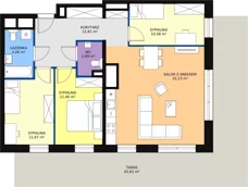4 pokoje, apartament 86,25 m², piętro 2, oferta nr H1-B-2-4, Heyki City ATAL, Szczecin, Prawobrzeże, Międzyodrze, ul. Leona Heyki