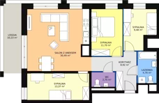 4 pokoje, mieszkanie 83,10 m², piętro 8, oferta nr H1-A-8-8, Heyki City ATAL, Szczecin, Prawobrzeże, Międzyodrze, ul. Leona Heyki