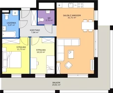 3 pokoje, apartament 69,73 m², piętro 4, oferta nr H2-E-4-4, Heyki City ATAL, Szczecin, Prawobrzeże, Międzyodrze, ul. Leona Heyki