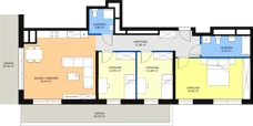4 pokoje, apartament 91,82 m², piętro 8, oferta nr H2-D-8-2, Heyki City ATAL, Szczecin, Prawobrzeże, Międzyodrze, ul. Leona Heyki