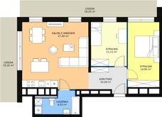 3 pokoje, apartament 69,82 m², piętro 8, oferta nr H2-D-8-3, Heyki City ATAL, Szczecin, Prawobrzeże, Międzyodrze, ul. Leona Heyki