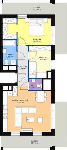 3 pokoje, mieszkanie 67,42 m², piętro 8, oferta nr H2-E-8-3, Heyki City ATAL, Szczecin, Prawobrzeże, Międzyodrze, ul. Leona Heyki