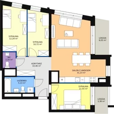 4 pokoje, apartament 83,65 m², piętro 14, oferta nr H4-C-14-1, Heyki City ATAL, Szczecin, Prawobrzeże, Międzyodrze, ul. Leona Heyki