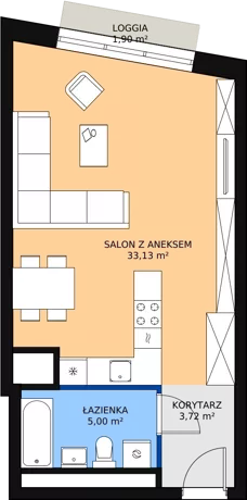 1 pokój, apartament 41,77 m², piętro 2, oferta nr H4-C-2-1, Heyki City ATAL, Szczecin, Prawobrzeże, Międzyodrze, ul. Leona Heyki