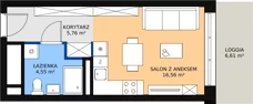 1 pokój, apartament 26,94 m², piętro 2, oferta nr H4-C-2-6, Heyki City ATAL, Szczecin, Prawobrzeże, Międzyodrze, ul. Leona Heyki