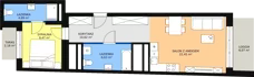2 pokoje, apartament 55,69 m², piętro 2, oferta nr H4-C-2-7, Heyki City ATAL, Szczecin, Prawobrzeże, Międzyodrze, ul. Leona Heyki