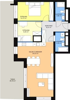 3 pokoje, apartament 76,60 m², piętro 2, oferta nr H4-C-2-11, Heyki City ATAL, Szczecin, Prawobrzeże, Międzyodrze, ul. Leona Heyki