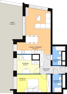 3 pokoje, apartament 70,85 m², piętro 2, oferta nr H4-C-2-12, Heyki City ATAL, Szczecin, Prawobrzeże, Międzyodrze, ul. Leona Heyki