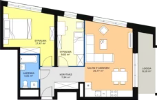 3 pokoje, apartament 69,60 m², piętro 3, oferta nr H4-C-3-3, Heyki City ATAL, Szczecin, Prawobrzeże, Międzyodrze, ul. Leona Heyki