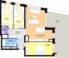 4 pokoje, apartament 87,79 m², piętro 5, oferta nr H4-C-5-1, Heyki City ATAL, Szczecin, Prawobrzeże, Międzyodrze, ul. Leona Heyki