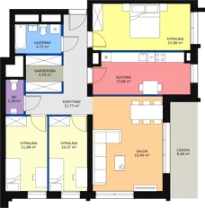 4 pokoje, apartament 98,32 m², piętro 7, oferta nr H4-C-7-2, Heyki City ATAL, Szczecin, Prawobrzeże, Międzyodrze, ul. Leona Heyki
